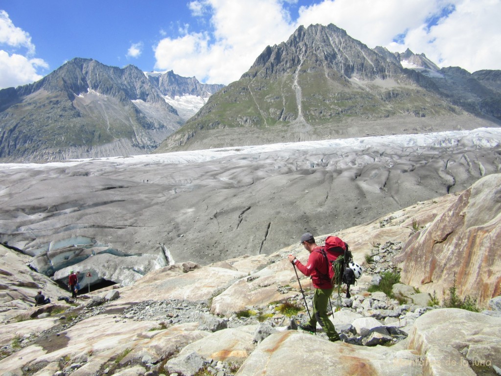 Joaquín bajando al Glaciar Aletsch